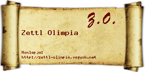 Zettl Olimpia névjegykártya
